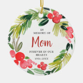 母の記念リースのパーソナライズされた記憶で セラミックオーナメント (正面)