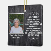 母の記念引用文カスタム写真と名前 セラミックオーナメント (左)
