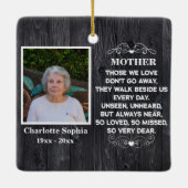 母の記念引用文カスタム写真と名前 セラミックオーナメント (裏面)