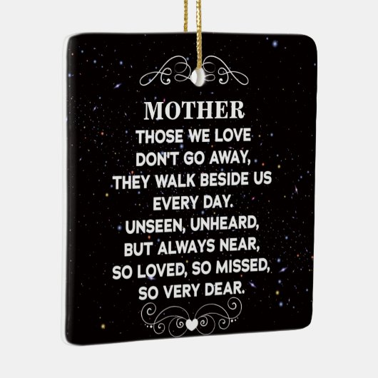 母の記念引用文カスタム写真と名前 セラミックオーナメント (右)