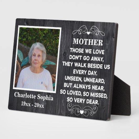 母の記念引用文カスタム写真と名前 フォトプラーク (側面)