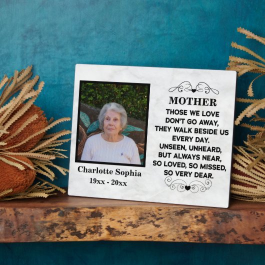母の記念引用文カスタム写真と名前 フォトプラーク (側面)