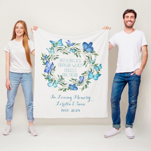 母の記念毛布の蝶の損失が現れる フリースブランケット (インサイチュ)