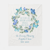 母の記念毛布の蝶の損失が現れる フリースブランケット (正面)