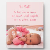 母の詩とカスタムのベビーガールの写真 フォトプラーク (正面)