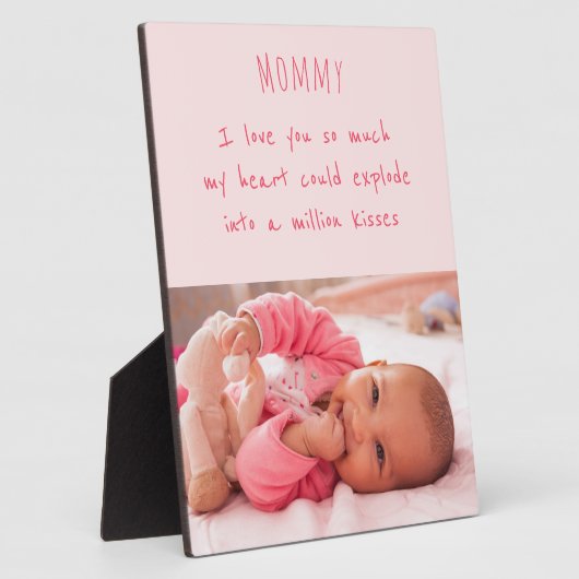 母の詩とカスタムのベビーガールの写真 フォトプラーク (側面)