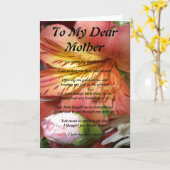 母の詩 カード (黄色い花)