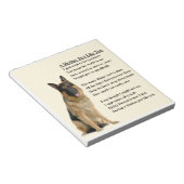 母の詩 – ドイツの羊飼いデザイン ノートパッド (アングル)