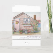 母の誕生日のいちごのティーカップ カード (裏面)