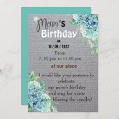 母の誕生日の招待状 招待状 (正面/裏面)