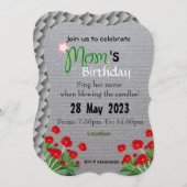 母の誕生日の招待状 招待状 (正面/裏面)
