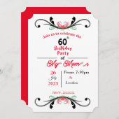 母の誕生日の招待状 招待状 (正面/裏面)