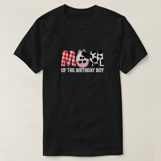 母の誕生日の男の子の牛の農場1歳の誕生日 Tシャツ (デザイン正面)