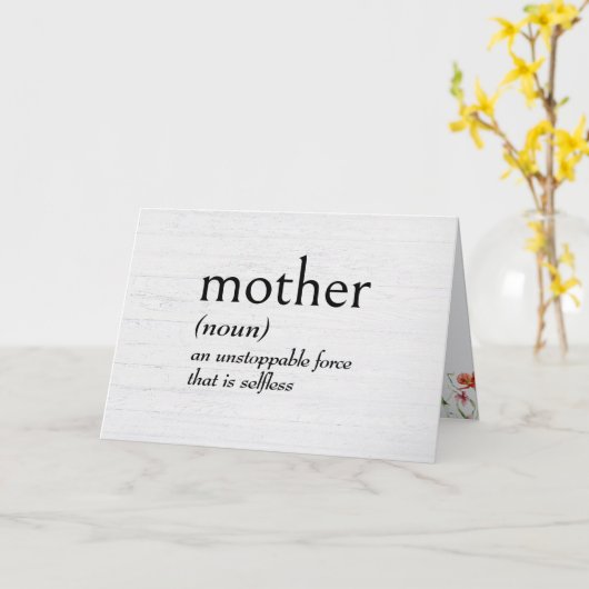 母の誕生日の辞書定義 カード (黄色い花)