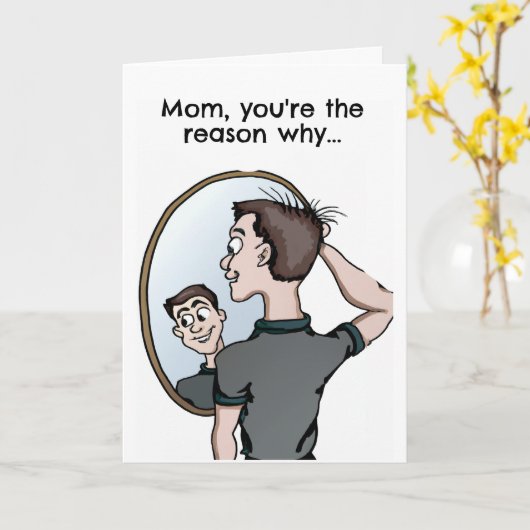 母の誕生日カーおもしろいド カード (黄色い花)