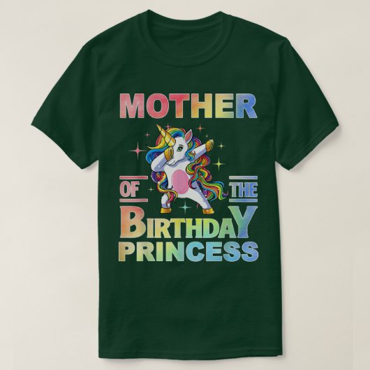 母の誕生日プリンセスダビングユニコーンギ Tシャツ (デザイン正面)