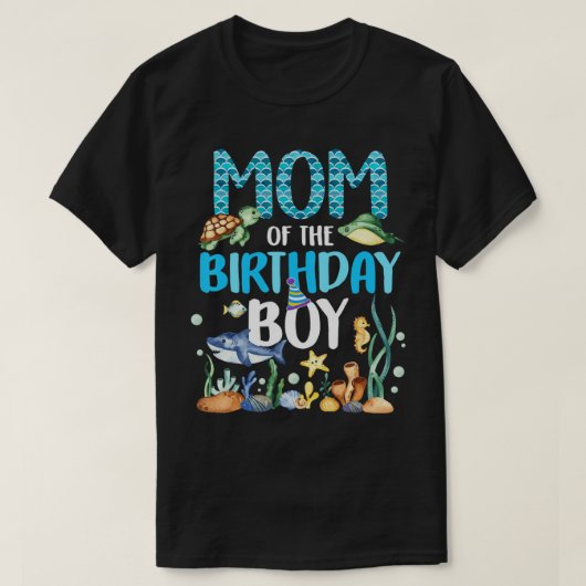母の誕生日ボーイシーフィッシュ海動物Aqu Tシャツ (デザイン正面)