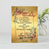母の誕生日招待状 招待状 (スタンド正面)
