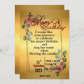 母の誕生日招待状 招待状 (正面/裏面)