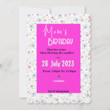 母の誕生日招待状