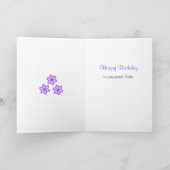 母の誕生日文字花パープル カード (内部)