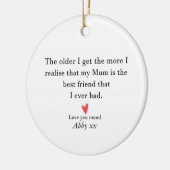 母の誕生日母の日の贈り物パーソナライズされた母 セラミックオーナメント (左)