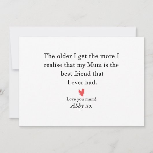 母の誕生日母の日の贈り物パーソナライズされた母 招待状 (正面)