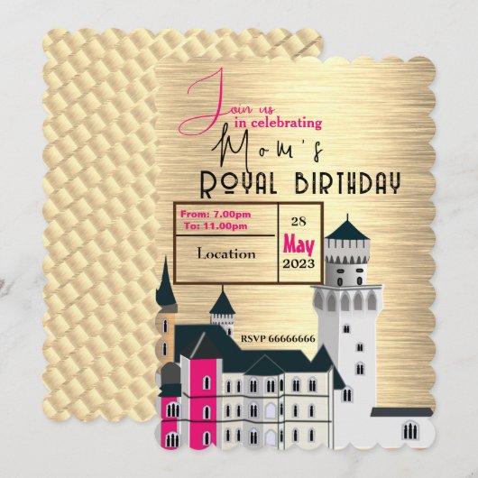 母の誕生日王室の招待状 招待状 (正面/裏面)