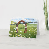 母の誕生日用の錆びた蹄鉄 カード (正面)