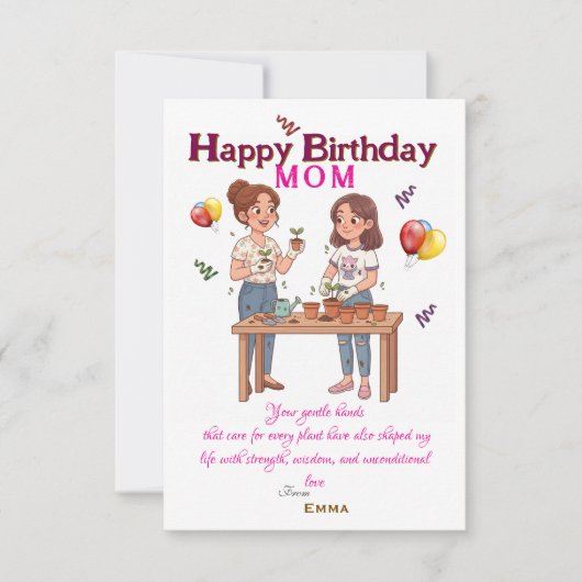 母の誕生日 カード (正面)