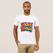 母の誕生日 レインボー グラフィティ ギフト 母親 Tシャツ (正面フル)