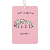 母の誕生日、幸せでかわいいケニヤゼブラス カーエアーフレッシュナー (裏面)