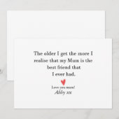 母の誕生日 母の日 プレゼント 母の名前 招待状 (正面/裏面)