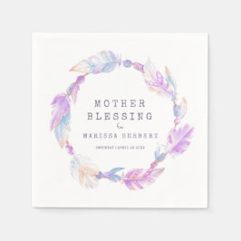 母の賛美ビーズと羽ぼほ スタンダードカクテルナプキン