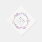 母の賛美ビーズと羽ぼほ スタンダードカクテルナプキン (角)