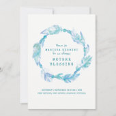 母の賛美ビーズの指示アクアティール(緑がかった色)アート 招待状 (正面)