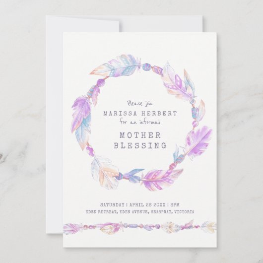 母の賛美ビーズはパープルアートを指導 招待状 (正面)