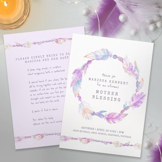 母の賛美ビーズはパープルアートを指導 招待状