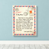 母の贈り物 |私の母に息子から愛する手紙 キャンバスプリント (インサイチュ (ウッドフロア))