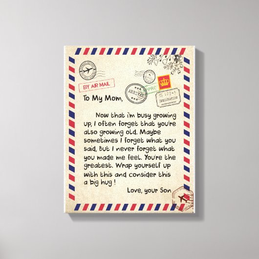 母の贈り物 |私の母に息子から愛する手紙 キャンバスプリント (正面)