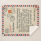 母の贈り物 |私の母に息子から愛する手紙 シェルパブランケット (正面(横))