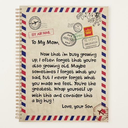 母の贈り物 |私の母に息子から愛する手紙 プランナー手帳 (正面)