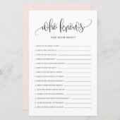 母の赤ちゃんシャワー最高のゲームを知る黒いスクリプト (正面/裏面)