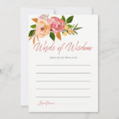 母の赤ちゃんシャワー用の水色フローラアドバイス 招待状 (正面)