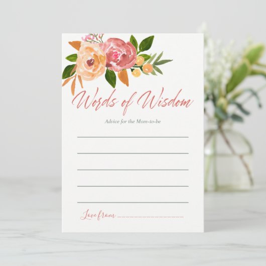 母の赤ちゃんシャワー用の水色フローラアドバイス 招待状 (スタンド正面)