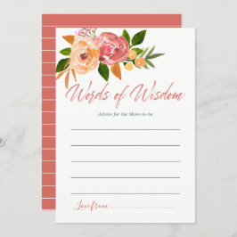 母の赤ちゃんシャワー用の水色フローラアドバイス 招待状