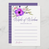 母の赤ちゃんシャワー用の水色フローラアドバイス 招待状 (正面/裏面)