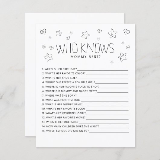 母の赤ちゃんモダンシャワーを知っているミニマリストの脚本 (正面/裏面)