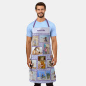 母の部族の家族の写真コラージラベンダー エプロン (着用した状態)