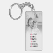 母の頭字語の写真 キーホルダー (正面左)